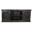 Pemberly Row 2-Door Hand-Carved Solid Wood Media Cabinet in Traditional Dark