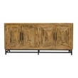 Pemberly Row 4-Door Solid Wood Sideboard with Natural Finish on Iron Base