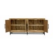 Pemberly Row 4-Door Solid Wood Sideboard with Natural Finish on Iron Base