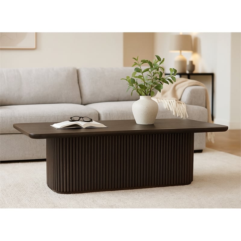 Pemberly Row Cocktail Table in Modern Espresso Finish on Mango Solid Wood