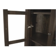 Pemberly Row 4-Door Solid Mango Wood Glass Cabinet in Espresso Finish