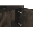 Pemberly Row 4-Door Solid Mango Wood Glass Cabinet in Espresso Finish