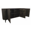 Pemberly Row 3-Door Solid Mango Wood Sideboard in Espresso Finish