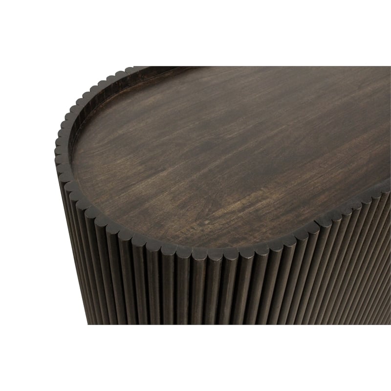 Pemberly Row 3-Door Solid Mango Wood Sideboard in Espresso Finish