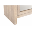 Pemberly Row Reclaimed Solid Wood Glass Cabinet in Light Ash Ivory Finish