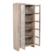 Pemberly Row Reclaimed Solid Wood Glass Cabinet in Light Ash Ivory Finish