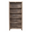 Pemberly Row Reclaimed Solid Wood Glass Cabinet in Light Ash Ivory Finish