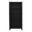 Pemberly Row Reclaimed Solid Wood Glass Cabinet in Graphite Black Finish
