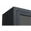 Pemberly Row Reclaimed Solid Wood Glass Cabinet in Graphite Black Finish