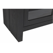 Pemberly Row Reclaimed Solid Wood Glass Cabinet in Graphite Black Finish
