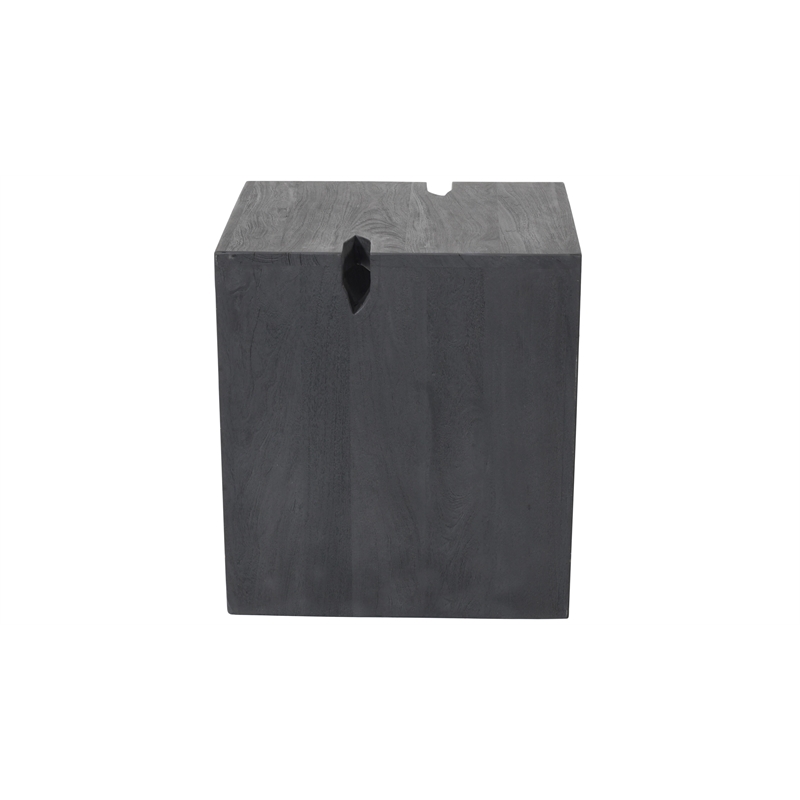 Pemberly Row 3-Piece Reclaimed Solid Wood Cocktail Table Set in Ebony Gray