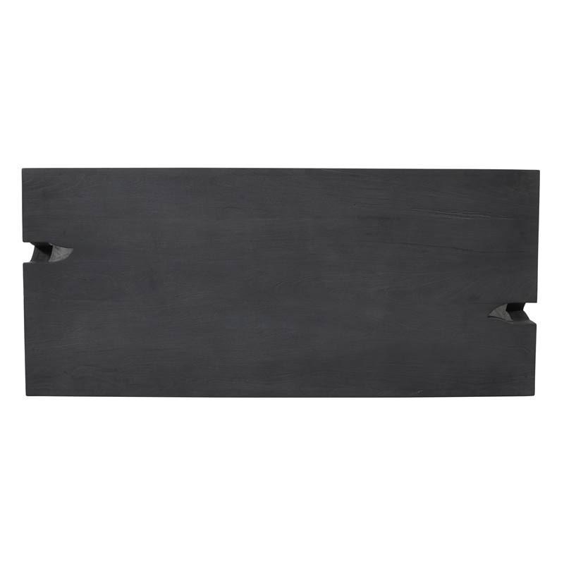 Pemberly Row 3-Piece Reclaimed Solid Wood Cocktail Table Set in Ebony Gray