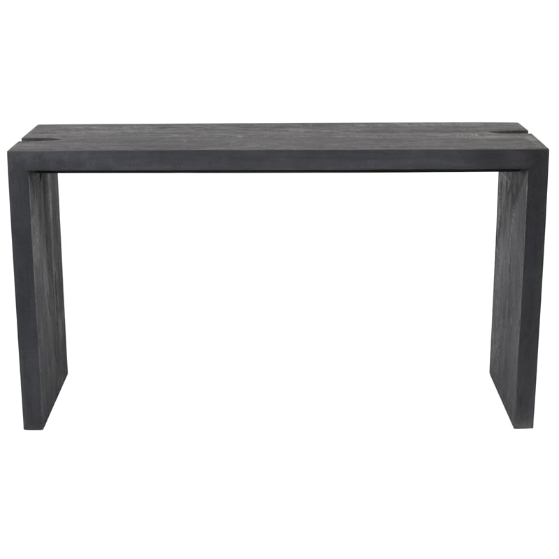 Pemberly Row 4-Piece Reclaimed Wood Counter Table Set in Graphite Black