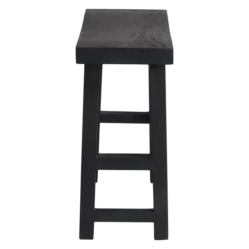 Pemberly Row 4-Piece Reclaimed Wood Counter Table Set in Graphite Black