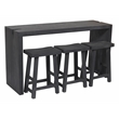 Pemberly Row 4-Piece Reclaimed Wood Counter Table Set in Graphite Black