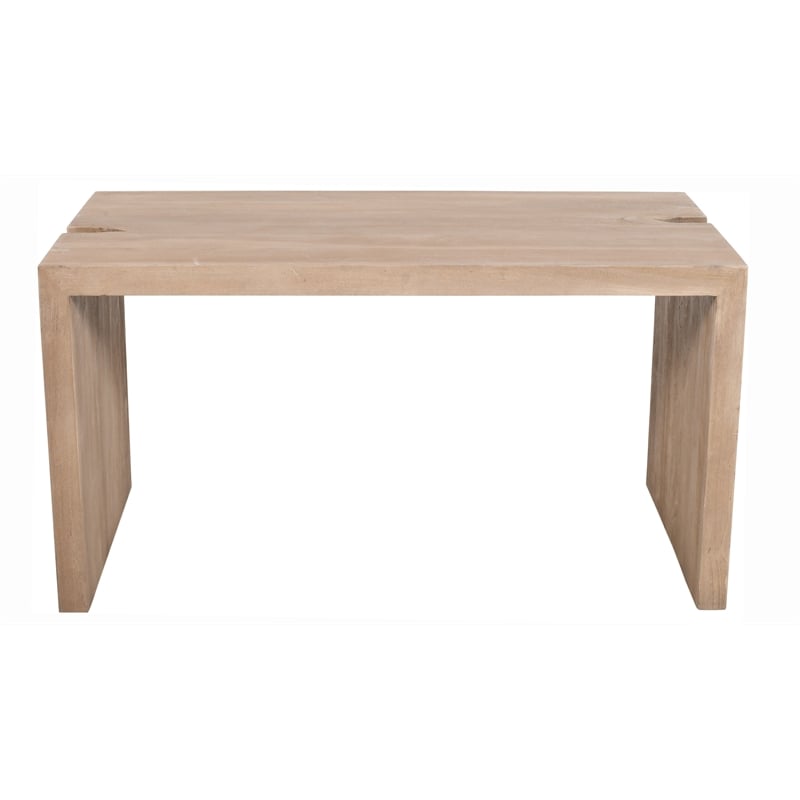 Pemberly Row Reclaimed Solid Wood Office Desk in Light Ash Ivory Finish
