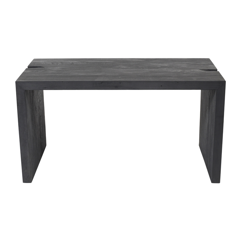 Pemberly Row Reclaimed Solid Wood Office Desk in Graphite Black Finish