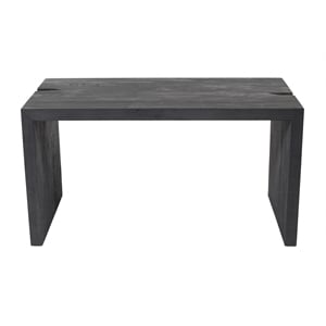 Pemberly Row Reclaimed Solid Wood Office Desk in Graphite Black Finish