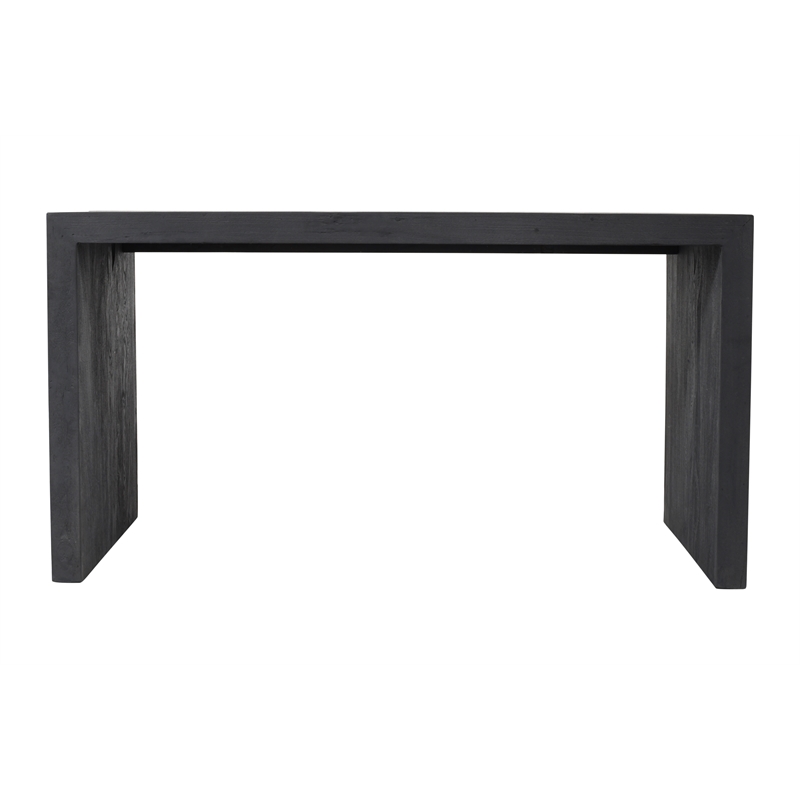 Pemberly Row Reclaimed Solid Wood Office Desk in Graphite Black Finish