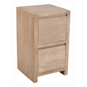 Pemberly Row 2-Drawer Reclaimed Solid Wood File Cabinet in Light Ash Ivory