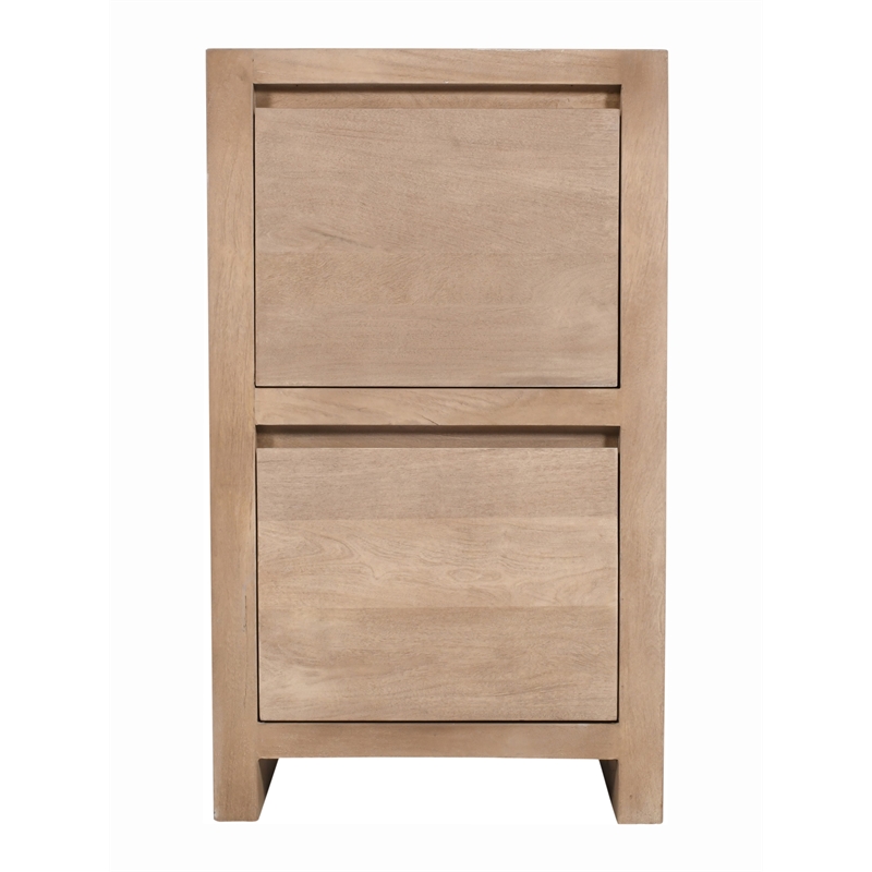 Pemberly Row 2-Drawer Reclaimed Solid Wood File Cabinet in Light Ash Ivory