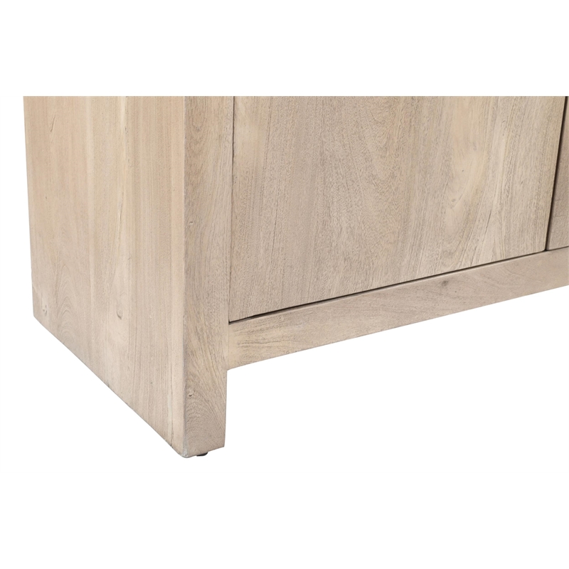 Pemberly Row 4-Door Reclaimed Solid Wood Sideboard in Light Ash Ivory