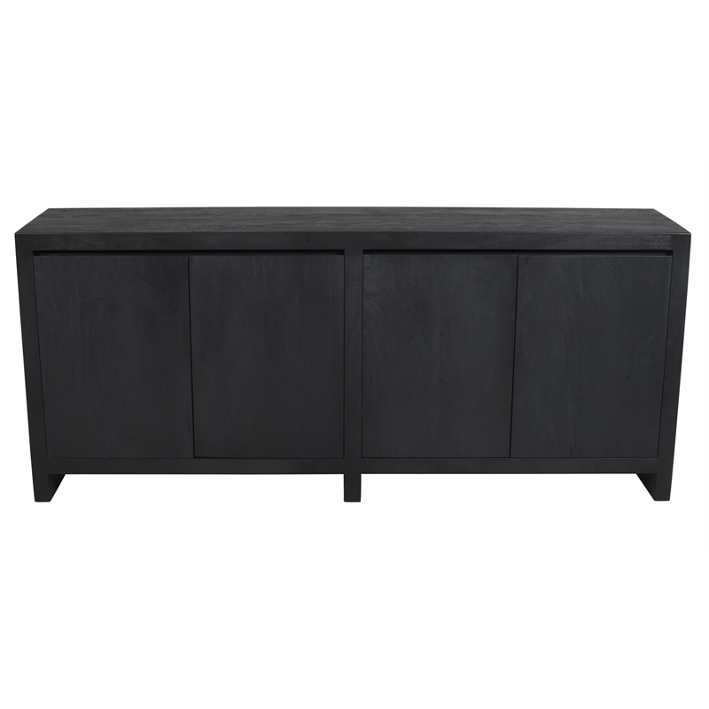 Pemberly Row 4-Door Reclaimed Solid Wood Sideboard in Graphite Black