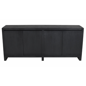Pemberly Row 4-Door Reclaimed Solid Wood Sideboard in Graphite Black