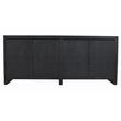 Pemberly Row 4-Door Reclaimed Solid Wood Sideboard in Graphite Black