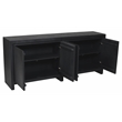 Pemberly Row 4-Door Reclaimed Solid Wood Sideboard in Graphite Black