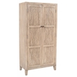 Pemberly Row Reclaimed Solid Wood Tall Cabinet in Light Ash Ivory Finish