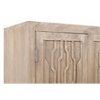Pemberly Row Reclaimed Solid Wood Tall Cabinet in Light Ash Ivory Finish