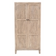Pemberly Row Reclaimed Solid Wood Tall Cabinet in Light Ash Ivory Finish