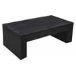 Pemberly Row Solid Mango Wood Cocktail Table in Charcoal Gray Finish