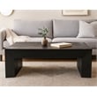 Pemberly Row Solid Mango Wood Cocktail Table in Charcoal Gray Finish
