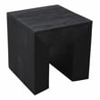 Pemberly Row Solid Mango Wood Side Table in Charcoal Gray Finish