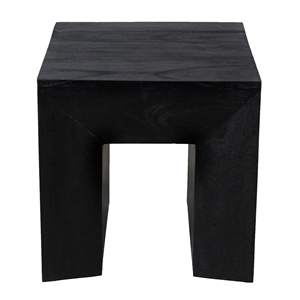 Pemberly Row Solid Mango Wood Side Table in Charcoal Gray Finish