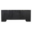 Pemberly Row 4-Door Solid Mango Wood Sideboard in Charcoal Gray Finish