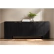 Pemberly Row 4-Door Solid Mango Wood Sideboard in Charcoal Gray Finish