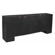 Pemberly Row 4-Door Solid Mango Wood Sideboard in Charcoal Gray Finish
