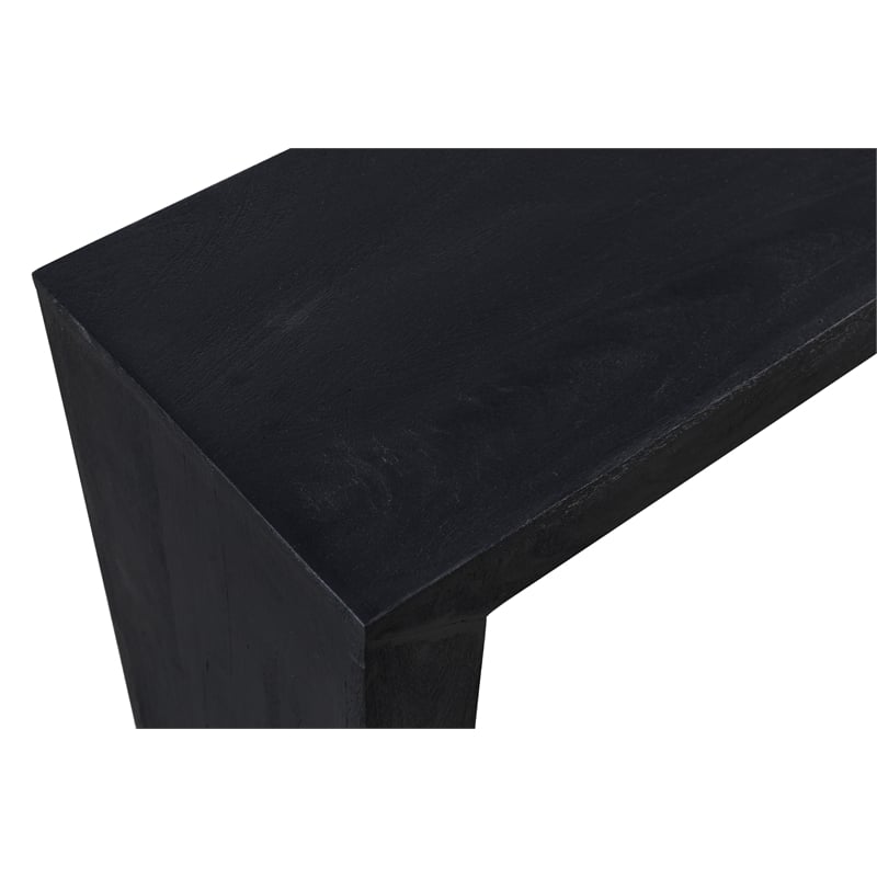 Pemberly Row Solid Mango Wood Console Table in Charcoal Gray Finish