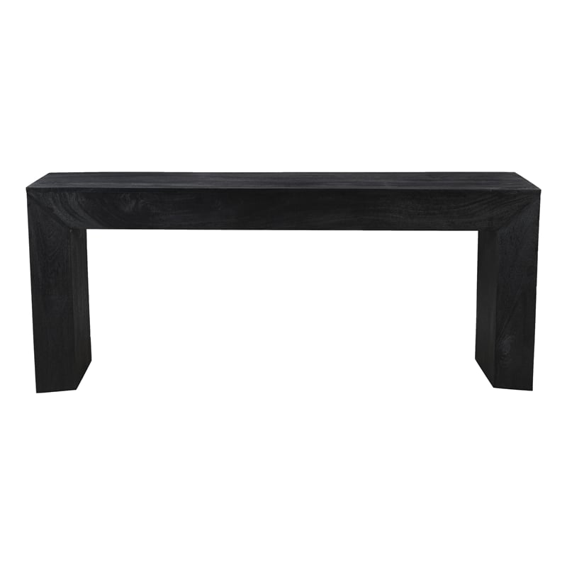 Pemberly Row Solid Mango Wood Console Table in Charcoal Gray Finish