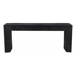 Pemberly Row Solid Mango Wood Console Table in Charcoal Gray Finish