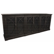 Pemberly Row 6-Door Solid Pine Wood Sideboard in Antique Black Finish