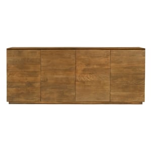 Pemberly Row 4-Door Solid Mango Wood Sideboard in Spice Tan Finish