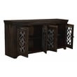 Pemberly Row 4-Door Solid Mango Wood Sideboard in Barista Brown Finish