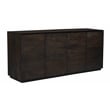 Pemberly Row 4-Door Solid Mango Wood Sideboard in Barista Brown Finish