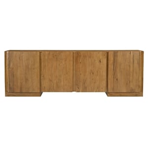 Pemberly Row 4-Door Solid Acacia Wood Sideboard in Acacia Tan Finish