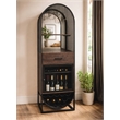 Pemberly Row Solid Wood Tall Wine Cabinet Home Bar in Black Finish