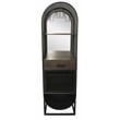 Pemberly Row Solid Wood Tall Wine Cabinet Home Bar in Black Finish